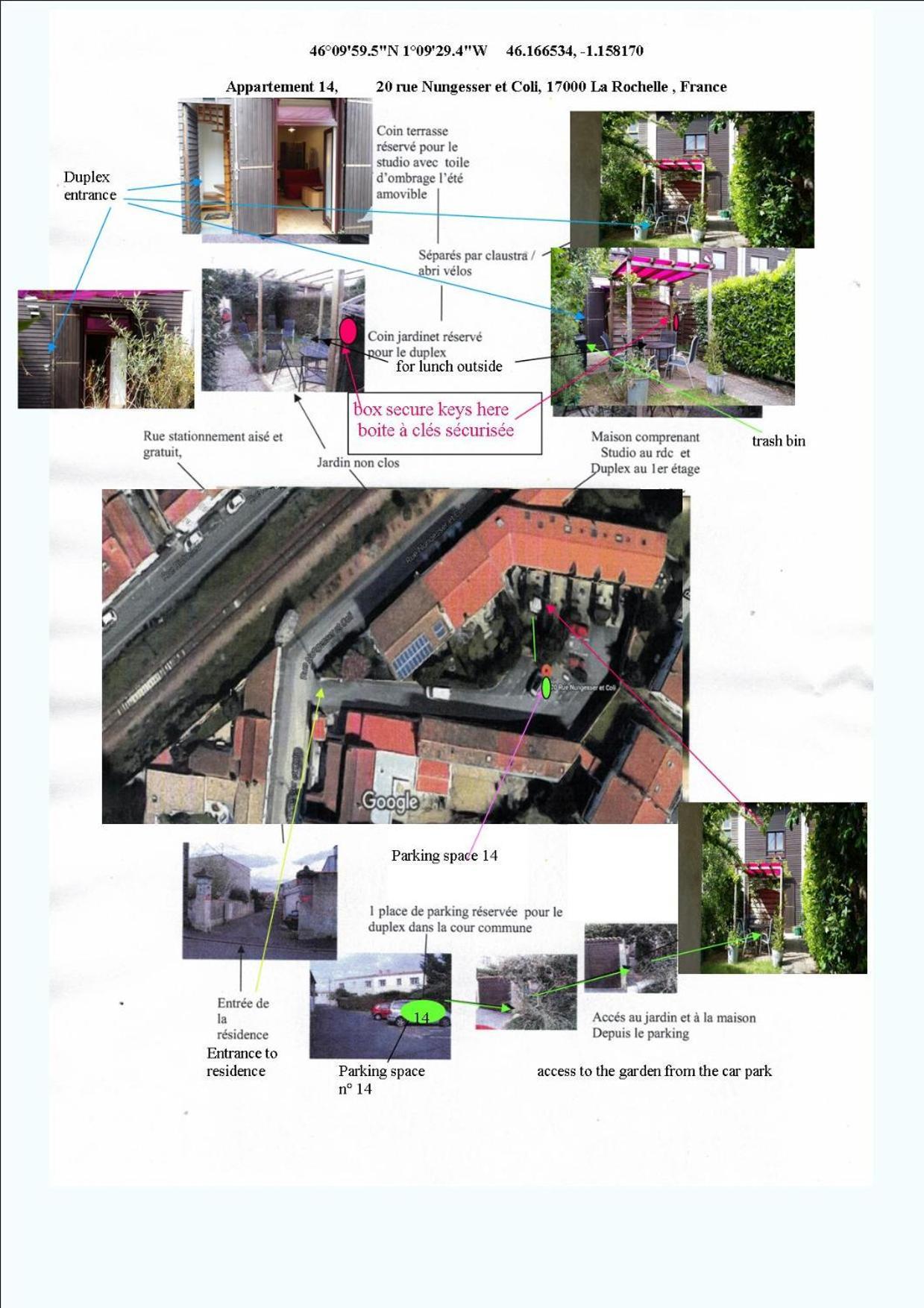 Duplex14H 1Er Etage Jardinet 1 Parking Ou Studio14B Rdc Terrasse Sans Parking La Rochelle  Exterior photo